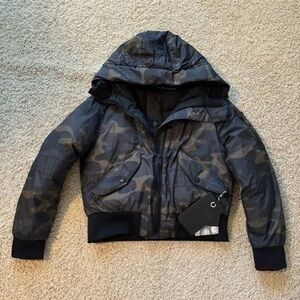 Goldbergh Kids Camo Hooded Puffer Jacket - Black, Gray